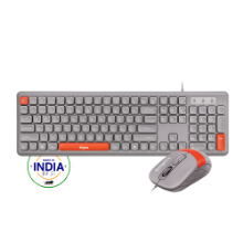 Picture of Rangeela Series Velvet Combo C4 - Pearl Grey + Orange (Wired Deskset)